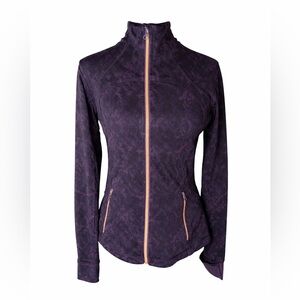 Lululemon Forme‎ Jacket Rose Gold Full Zip Luon Baroque Purple Zinfandel- Size 8